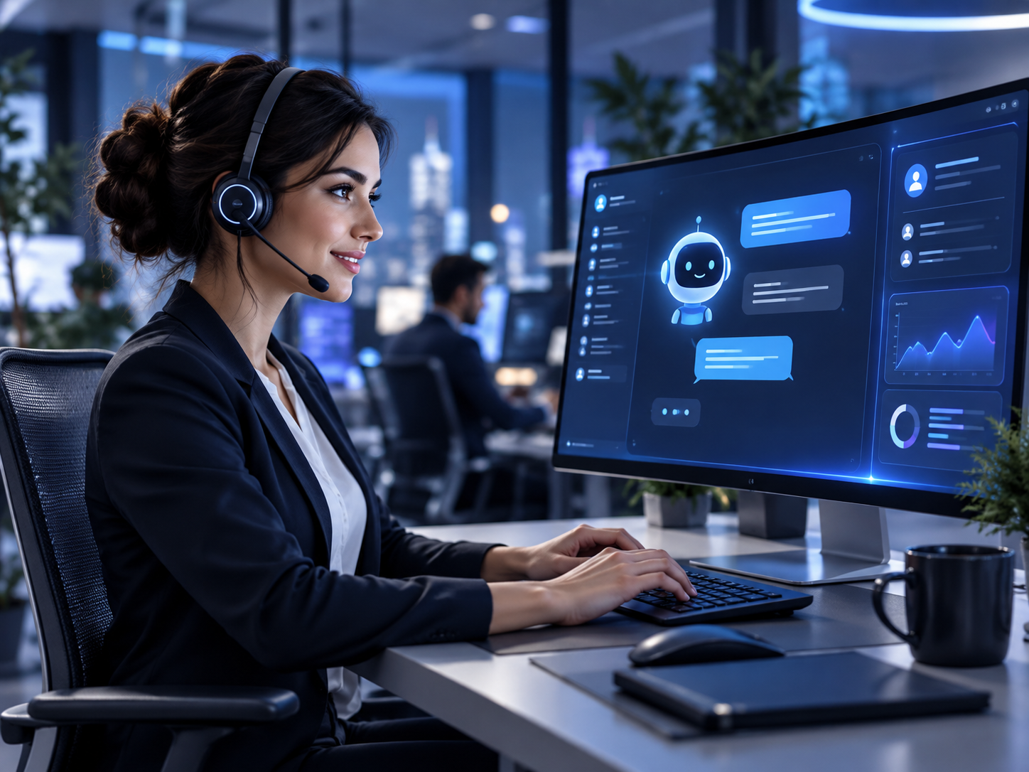 Atención al cliente apoyada por un chatbot empresarial