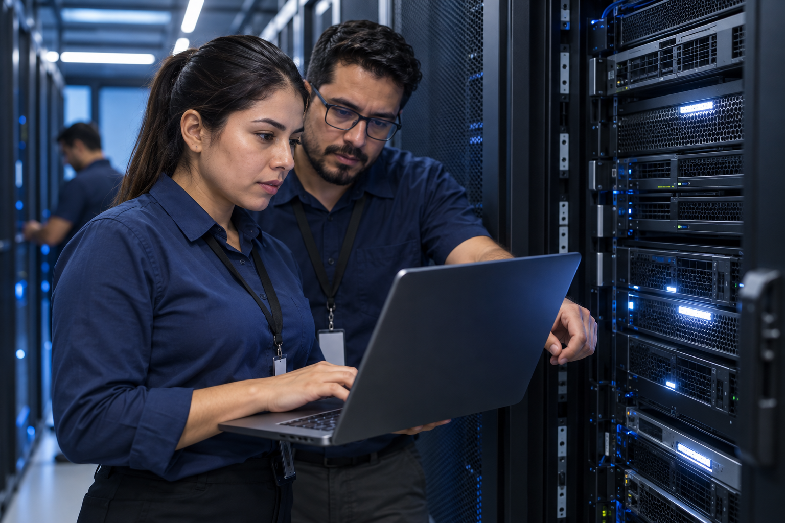 Equipo técnico verifica servicios y procedimientos de recuperación