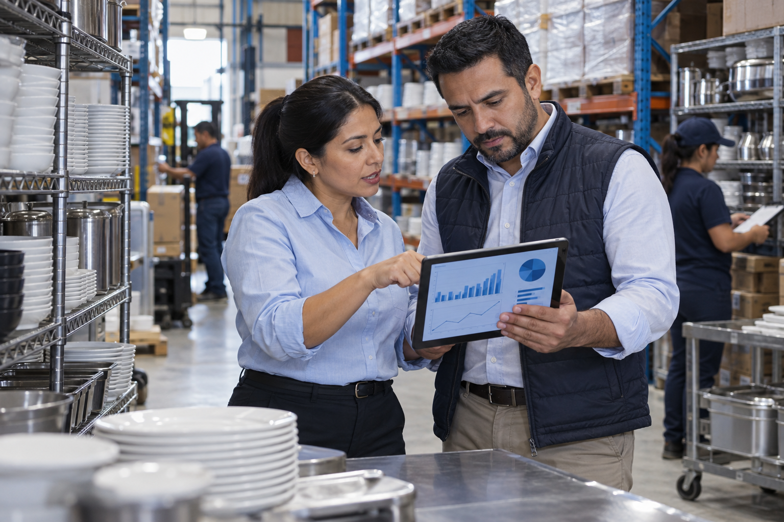 Responsables de operaciones comparan existencias con indicadores de ventas