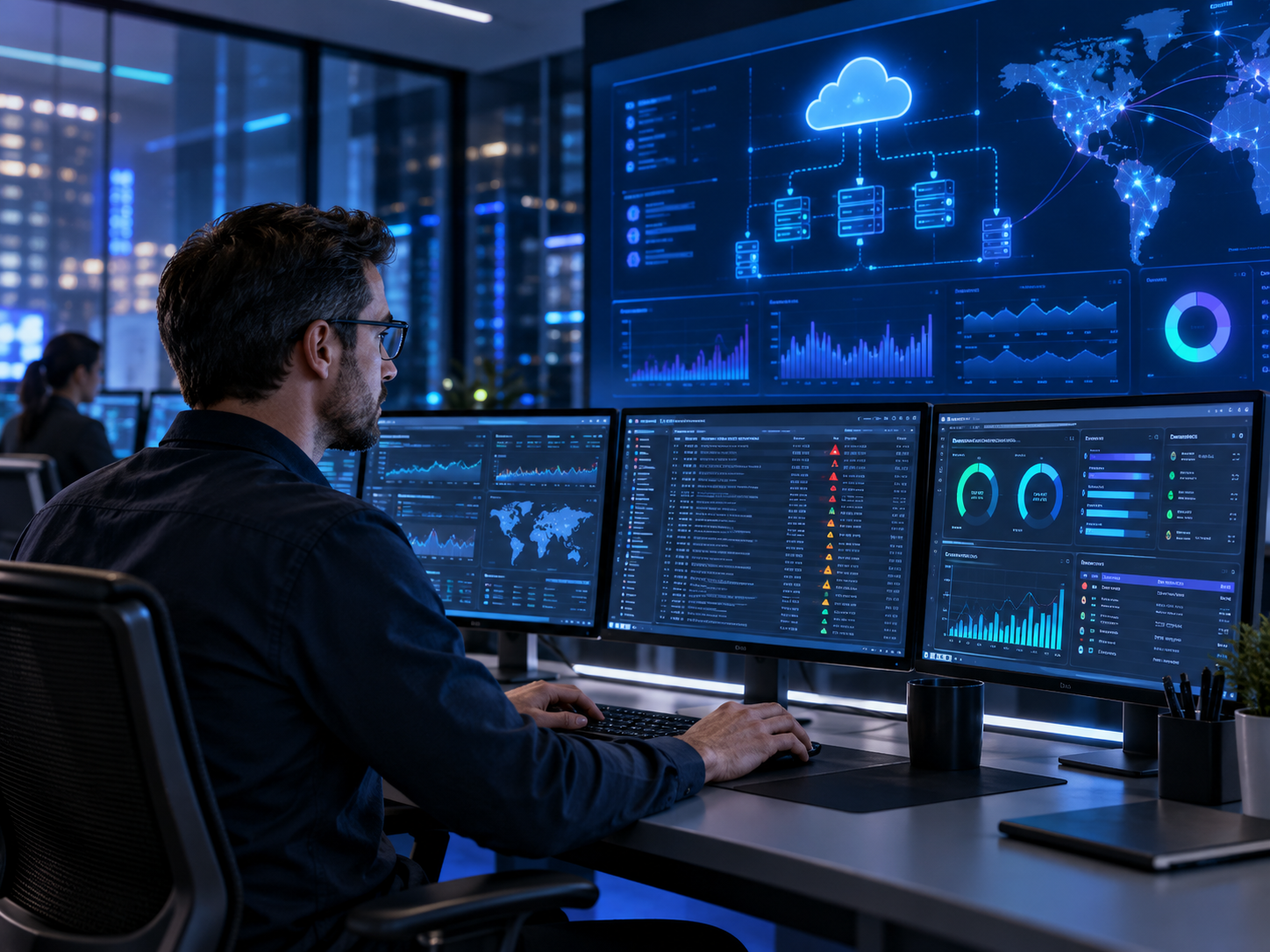 Panel de monitoreo de servidores servicios y alertas